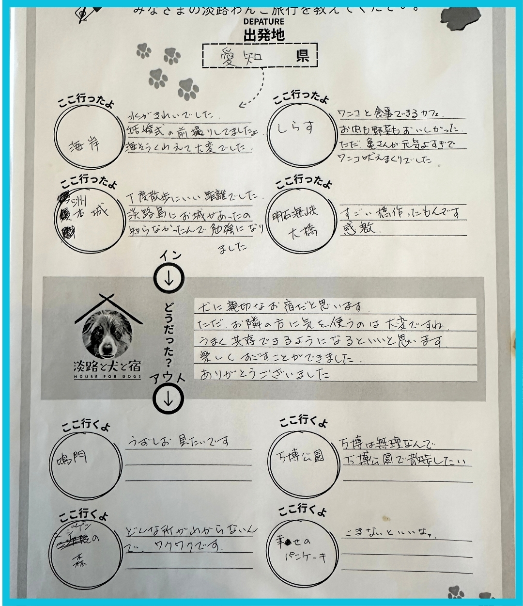 手書きアンケート原本