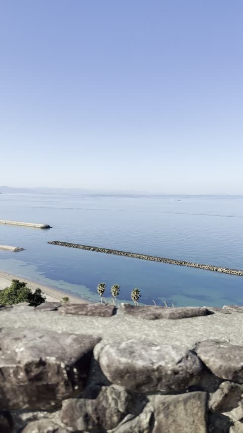 サンセットパーク五色 オレンジ色の夕陽、犬と眺める西海岸