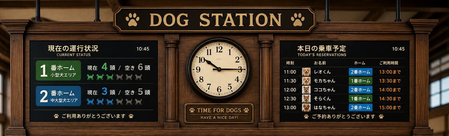 DOG STATION 構内の電光掲示板 完成イメージ