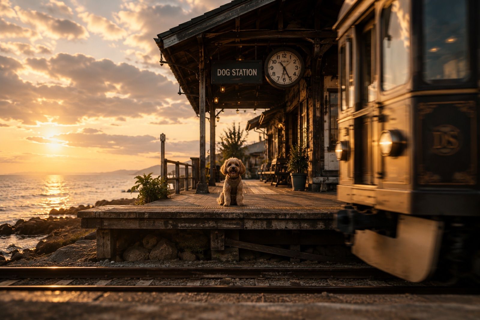 DOG STATION 淡路島 南あわじ市 夕暮れのホームと愛犬