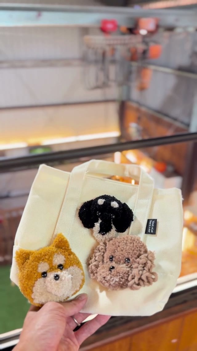 うちの子トートバッグ 3匹 タフティング 淡路島